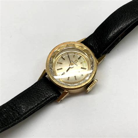 omega 14k gold watch women's